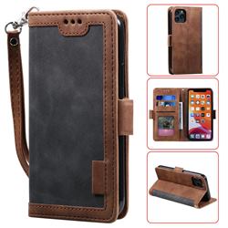 Luxury Retro Stitching Leather Wallet Phone Case for iPhone 12 / 12 Pro (6.1 inch) - Gray