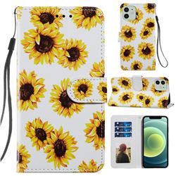 Sunflower Smooth Leather Phone Wallet Case for iPhone 12 / 12 Pro (6.1 inch)