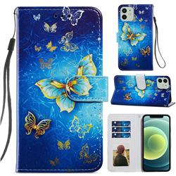 Phnom Penh Butterfly Smooth Leather Phone Wallet Case for iPhone 12 / 12 Pro (6.1 inch)