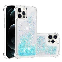 Dynamic Liquid Glitter Sand Quicksand TPU Case for iPhone 12 Pro Max (6.7 inch) - Silver Blue Star