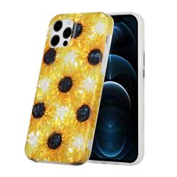 Yellow Sunflowers Shell Pattern Glossy Rubber Silicone Protective Case Cover for iPhone 12 Pro Max (6.7 inch)