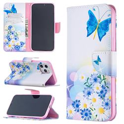 Butterflies Flowers Leather Wallet Case for iPhone 12 Pro Max (6.7 inch)