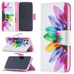 Seven-color Flowers Leather Wallet Case for iPhone 12 Pro Max (6.7 inch)