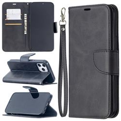 Classic Sheepskin PU Leather Phone Wallet Case for iPhone 12 Pro Max (6.7 inch) - Black