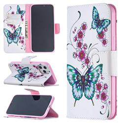 Peach Butterflies Leather Wallet Case for iPhone 12 Pro Max (6.7 inch)