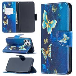 Golden Butterflies Leather Wallet Case for iPhone 12 Pro Max (6.7 inch)