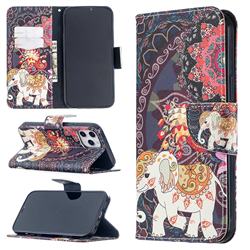 Totem Flower Elephant Leather Wallet Case for iPhone 12 Pro Max (6.7 inch)