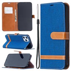 Jeans Cowboy Denim Leather Wallet Case for iPhone 12 Pro Max (6.7 inch) - Sapphire
