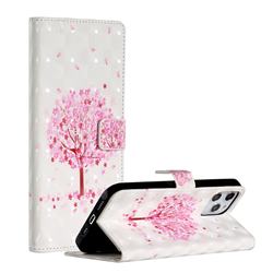 Sakura Flower Tree 3D Painted Leather Phone Wallet Case for iPhone 12 Pro Max (6.7 inch)