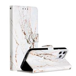 White Marble Smooth Leather Phone Wallet Case for iPhone 12 Pro Max (6.7 inch)