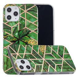 Green Rhombus Galvanized Rose Gold Marble Phone Back Cover for iPhone 12 Pro Max (6.7 inch)
