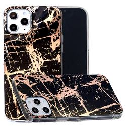 Black Galvanized Rose Gold Marble Phone Back Cover for iPhone 12 Pro Max (6.7 inch)