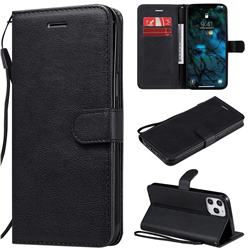 Retro Greek Classic Smooth PU Leather Wallet Phone Case for iPhone 12 Pro Max (6.7 inch) - Black