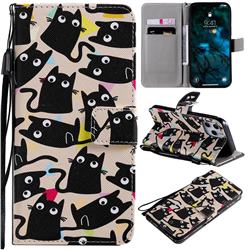 Cute Kitten Cat PU Leather Wallet Case for iPhone 12 Pro Max (6.7 inch)
