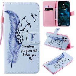 Feather Birds PU Leather Wallet Case for iPhone 12 Pro Max (6.7 inch)
