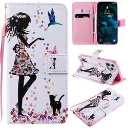 Petals and Cats PU Leather Wallet Case for iPhone 12 Pro Max (6.7 inch)
