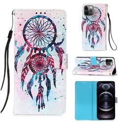 ColorDrops Wind Chimes 3D Painted Leather Wallet Case for iPhone 12 Pro Max (6.7 inch)