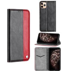 Classic Business Ultra Slim Magnetic Sucking Stitching Flip Cover for iPhone 12 Pro Max (6.7 inch) - Red