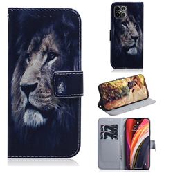 Lion Face PU Leather Wallet Case for iPhone 12 Pro Max (6.7 inch)