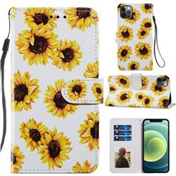 Sunflower Smooth Leather Phone Wallet Case for iPhone 12 Pro Max (6.7 inch)