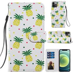 Pineapple Smooth Leather Phone Wallet Case for iPhone 12 Pro Max (6.7 inch)