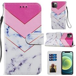Smoke Marble Smooth Leather Phone Wallet Case for iPhone 12 Pro Max (6.7 inch)