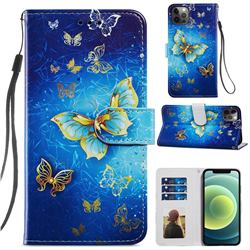 Phnom Penh Butterfly Smooth Leather Phone Wallet Case for iPhone 12 Pro Max (6.7 inch)