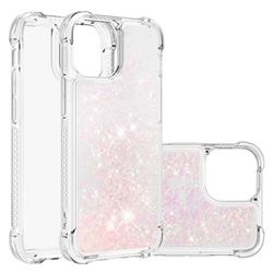 Dynamic Liquid Glitter Sand Quicksand TPU Case for iPhone 13 (6.1 inch) - Silver Powder Star