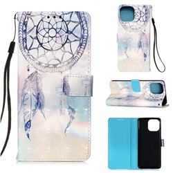 Fantasy Campanula 3D Painted Leather Wallet Case for iPhone 13 (6.1 inch)
