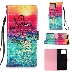 Colorful Dream Catcher 3D Painted Leather Wallet Case for iPhone 13 (6.1 inch)