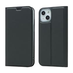 Ultra Slim Card Magnetic Automatic Suction Leather Wallet Case for iPhone 13 (6.1 inch) - Star Grey