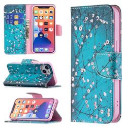 Blue Plum Leather Wallet Case for iPhone 13 (6.1 inch)