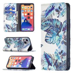 Blue Leaf Slim Magnetic Attraction Wallet Flip Cover for iPhone 13 (6.1 inch)