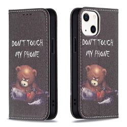 Chainsaw Bear Slim Magnetic Attraction Wallet Flip Cover for iPhone 13 mini (5.4 inch)
