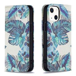 Blue Leaf Slim Magnetic Attraction Wallet Flip Cover for iPhone 13 mini (5.4 inch)
