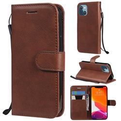 Retro Greek Classic Smooth PU Leather Wallet Phone Case for iPhone 13 mini (5.4 inch) - Brown