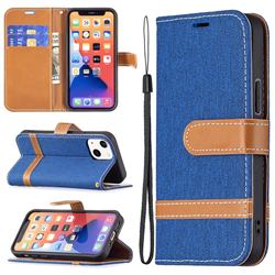 Jeans Cowboy Denim Leather Wallet Case for iPhone 13 mini (5.4 inch) - Sapphire
