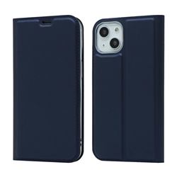 Ultra Slim Card Magnetic Automatic Suction Leather Wallet Case for iPhone 13 mini (5.4 inch) - Royal Blue