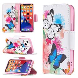 Vivid Flying Butterflies Leather Wallet Case for iPhone 13 mini (5.4 inch)
