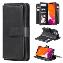 Multi-function Ten Card Slots and Photo Frame PU Leather Wallet Phone Case Cover for iPhone 13 Pro (6.1 inch) - Black