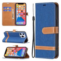 Jeans Cowboy Denim Leather Wallet Case for iPhone 13 Pro (6.1 inch) - Sapphire
