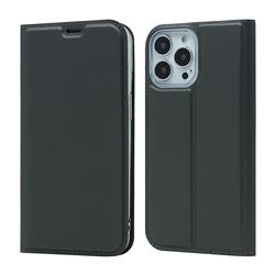 Ultra Slim Card Magnetic Automatic Suction Leather Wallet Case for iPhone 13 Pro (6.1 inch) - Star Grey