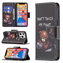 Chainsaw Bear Leather Wallet Case for iPhone 13 Pro (6.1 inch)