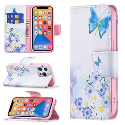 Butterflies Flowers Leather Wallet Case for iPhone 13 Pro (6.1 inch)