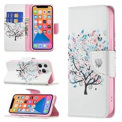 Colorful Tree Leather Wallet Case for iPhone 13 Pro (6.1 inch)