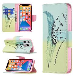 Feather Bird Leather Wallet Case for iPhone 13 Pro (6.1 inch)