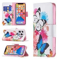 Vivid Flying Butterflies Leather Wallet Case for iPhone 13 Pro (6.1 inch)