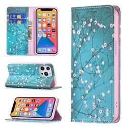 Plum Blossom Slim Magnetic Attraction Wallet Flip Cover for iPhone 13 Pro (6.1 inch)