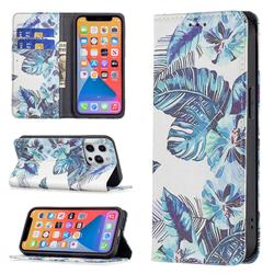 Blue Leaf Slim Magnetic Attraction Wallet Flip Cover for iPhone 13 Pro (6.1 inch)
