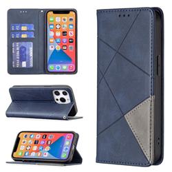 Prismatic Slim Magnetic Sucking Stitching Wallet Flip Cover for iPhone 13 Pro (6.1 inch) - Blue